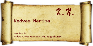 Kedves Nerina névjegykártya